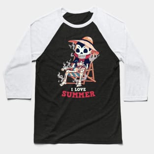 Dracula loves summer // Vampire, holidays, sunbathing Baseball T-Shirt